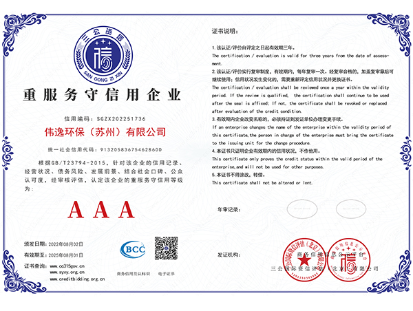 重服務(wù)守信用企業(yè)